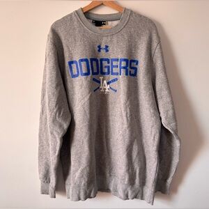 Under Armour Gray and Blue LA Dodgers Crewneck Sweater Size XL